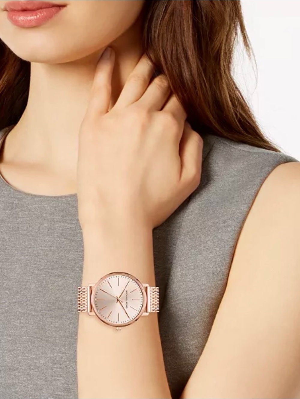 Michael Kors Rose Gold Mesh Strap Watch with Minimal Dial - Picture 3 of 6